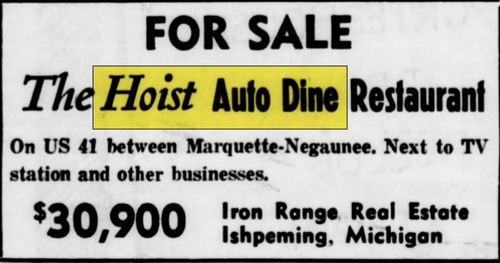 Hoist Restaurant - June 1971 - For Sale